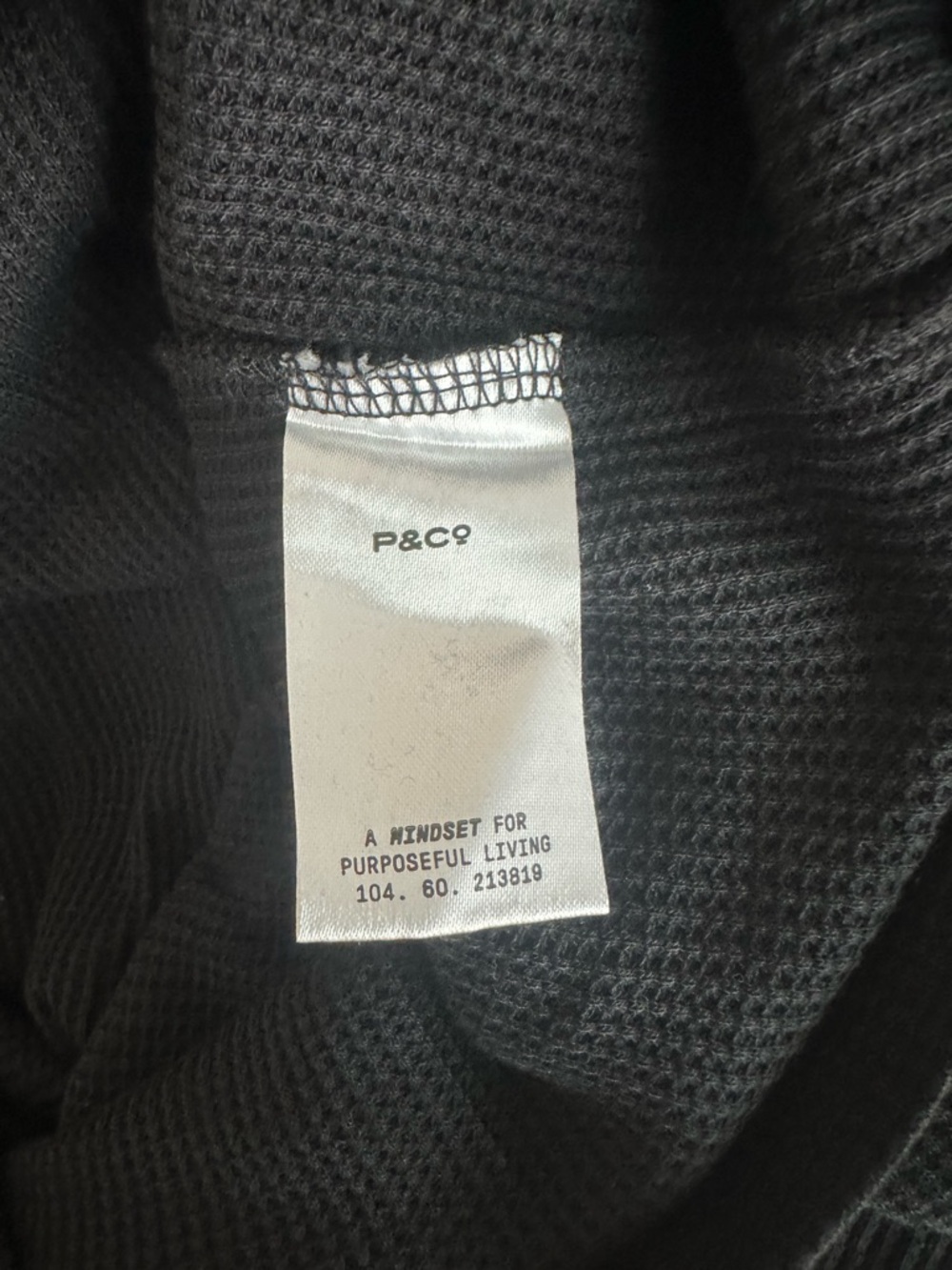 P&co limited edition Black long sleeve waffle shirt - Picture 7 of 7